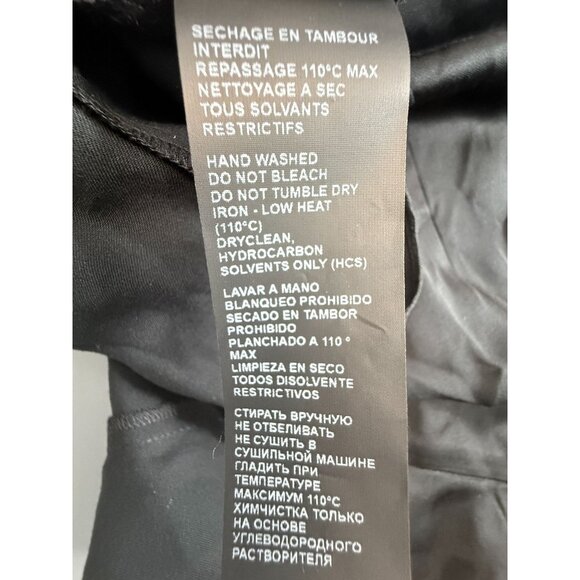 NWT The Kooples Black Long Ruffle Slip Dress‎ Asymmetrical Hem Size US 8 - Picture 12 of 13